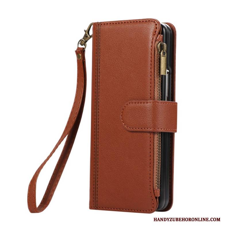 Lederhüllen Samsung Galaxy Z Fold 7 Handyhülle Geldbörse Mit Trageriemen