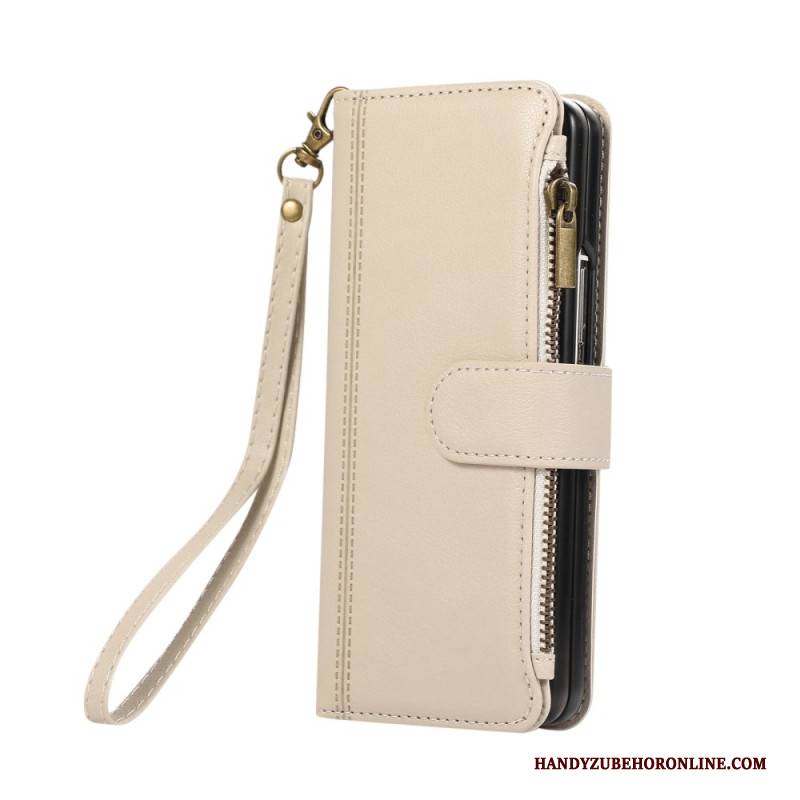 Lederhüllen Samsung Galaxy Z Fold 7 Handyhülle Geldbörse Mit Trageriemen