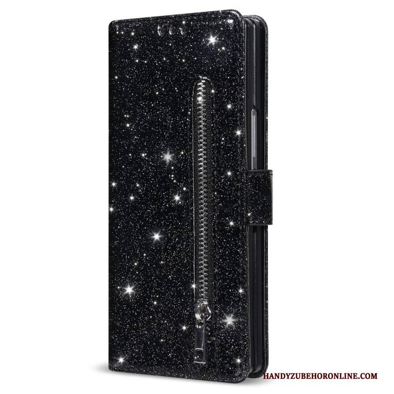 Lederhüllen Samsung Galaxy Z Fold 7 Handyhülle Glitzer