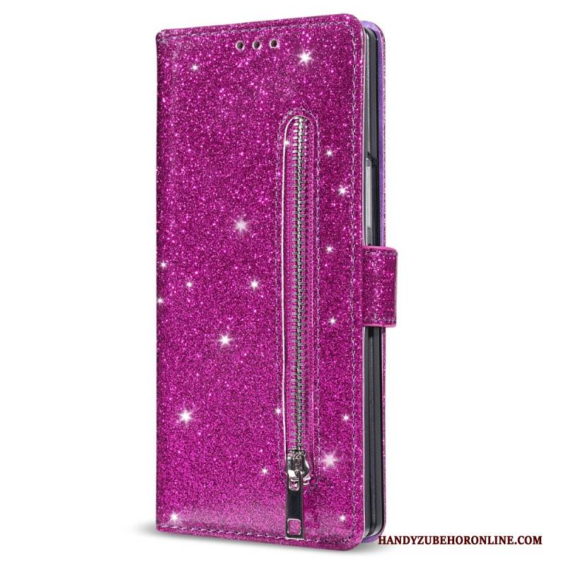 Lederhüllen Samsung Galaxy Z Fold 7 Handyhülle Glitzer