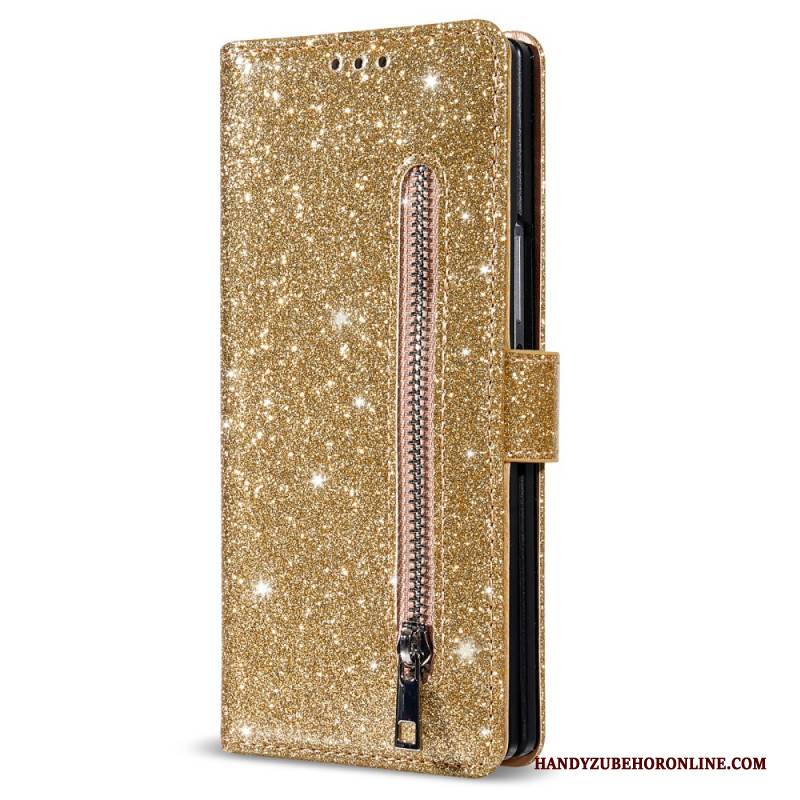 Lederhüllen Samsung Galaxy Z Fold 7 Handyhülle Glitzer