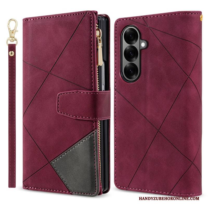 Lederhüllen Samsung Galaxy Z Fold 7 Zweifarbige Brieftasche