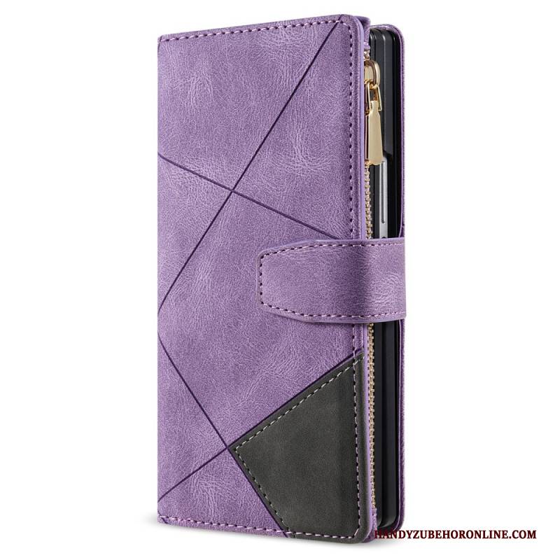 Lederhüllen Samsung Galaxy Z Fold 7 Zweifarbige Brieftasche