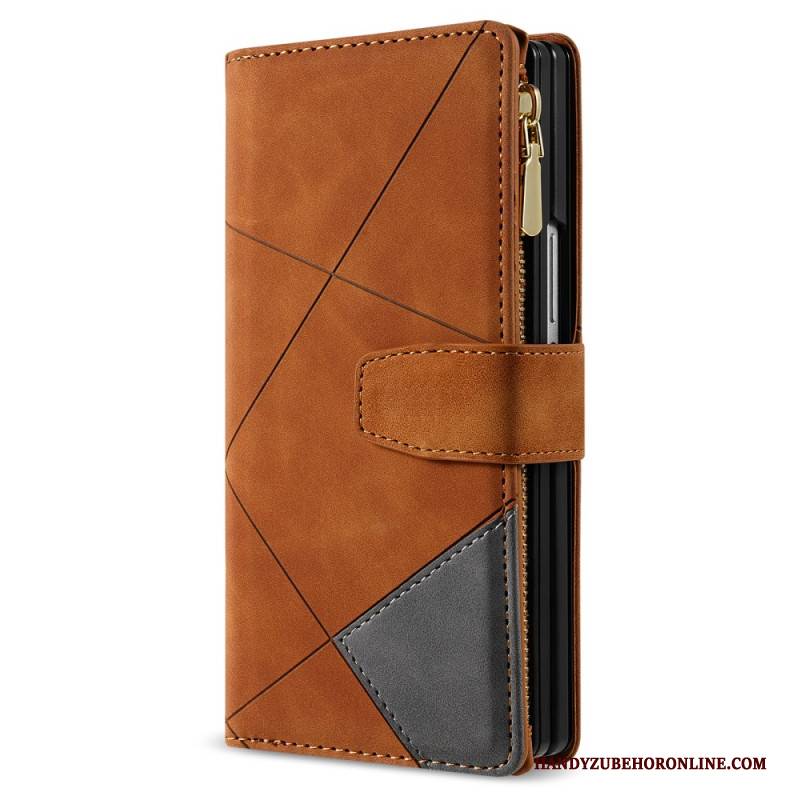 Lederhüllen Samsung Galaxy Z Fold 7 Zweifarbige Brieftasche