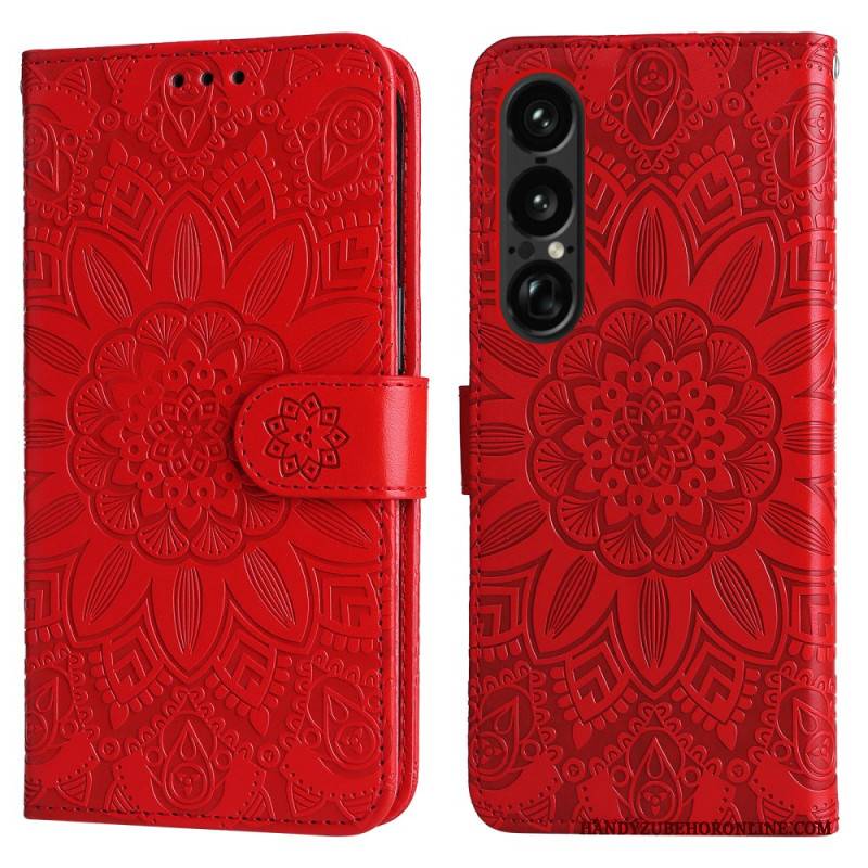 Lederhüllen Sony Xperia 1 Vii Sonnenblumenmuster