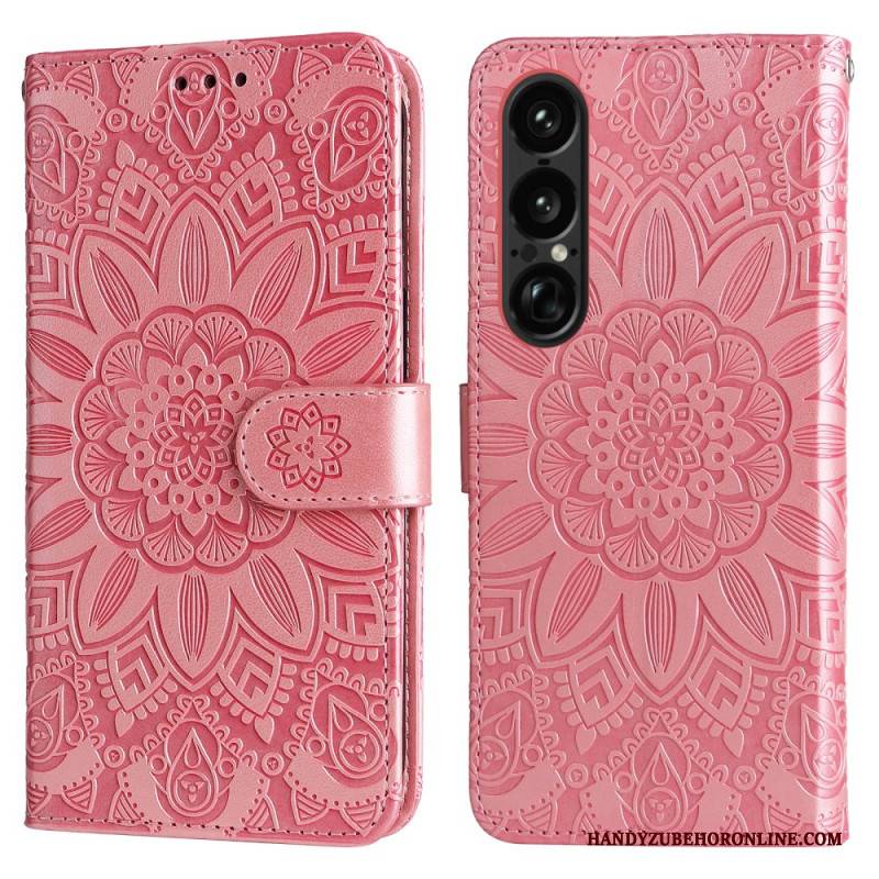 Lederhüllen Sony Xperia 1 Vii Sonnenblumenmuster