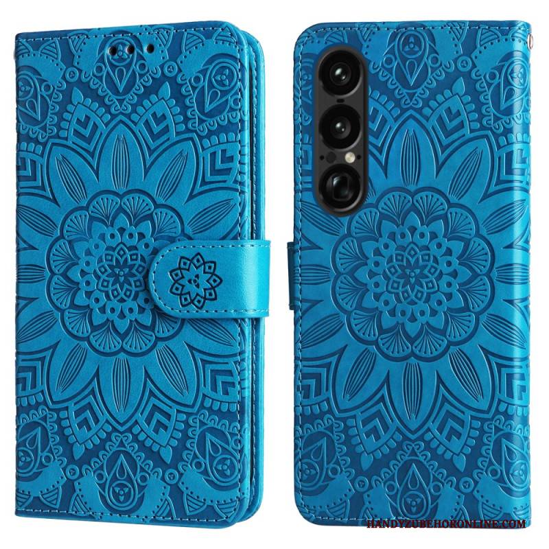 Lederhüllen Sony Xperia 1 Vii Sonnenblumenmuster