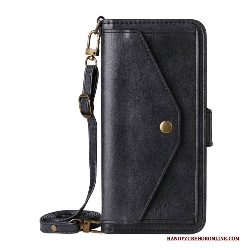 Lederhüllen Sony Xperia 10 Vii Geldbörse Mit Schulterriemen