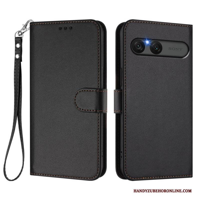 Lederhüllen Sony Xperia 10 Vii Handyhülle Schlichtes Kunstleder