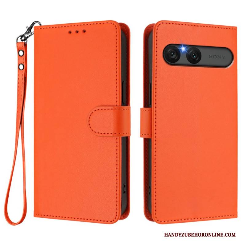 Lederhüllen Sony Xperia 10 Vii Handyhülle Schlichtes Kunstleder