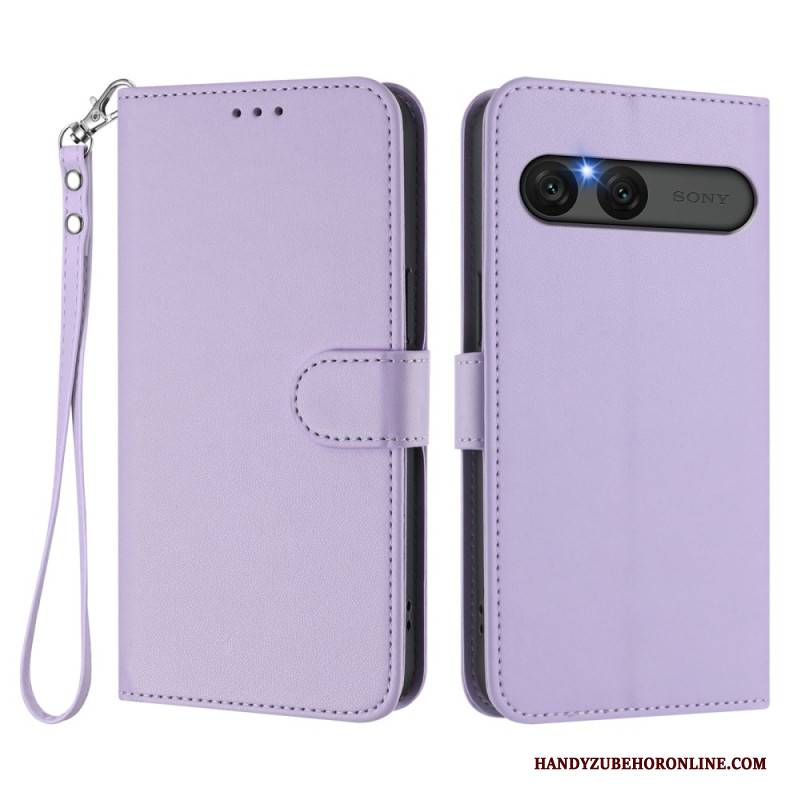 Lederhüllen Sony Xperia 10 Vii Handyhülle Schlichtes Kunstleder