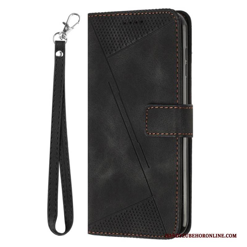 Lederhüllen Vivo V40 5g Riemen Mit Dreiecksmuster