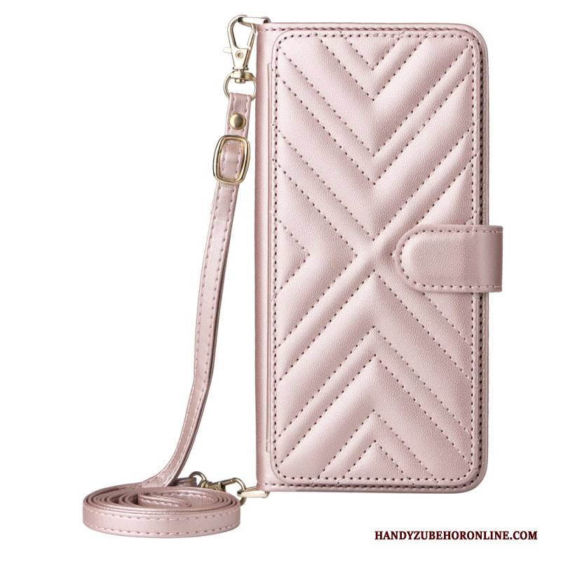 Lederhüllen Vivo V50 Lite 5g Handyhülle Gesteppt Mit Schultergurt Und Trageband