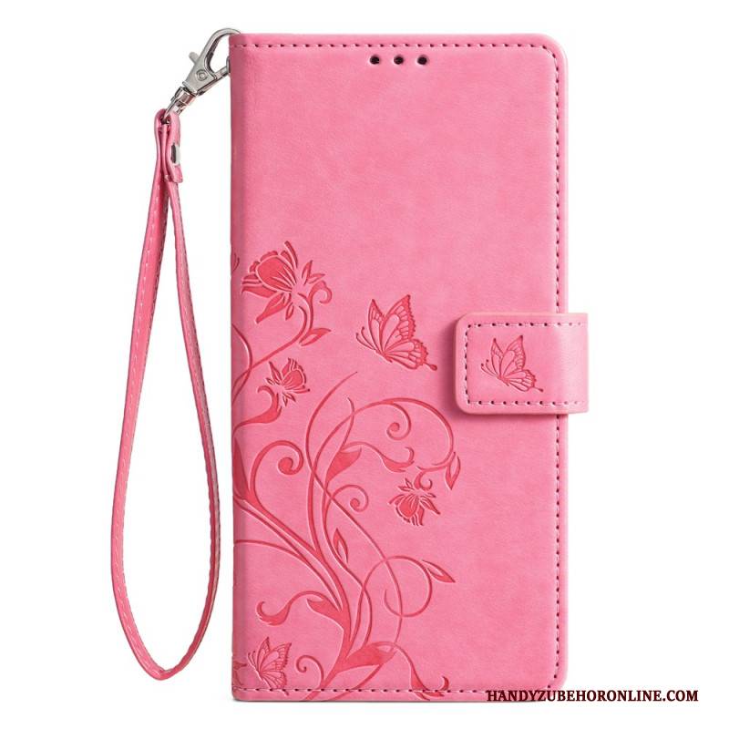 Lederhüllen Vivo X100 Pro Blumenmuster-tragegurt