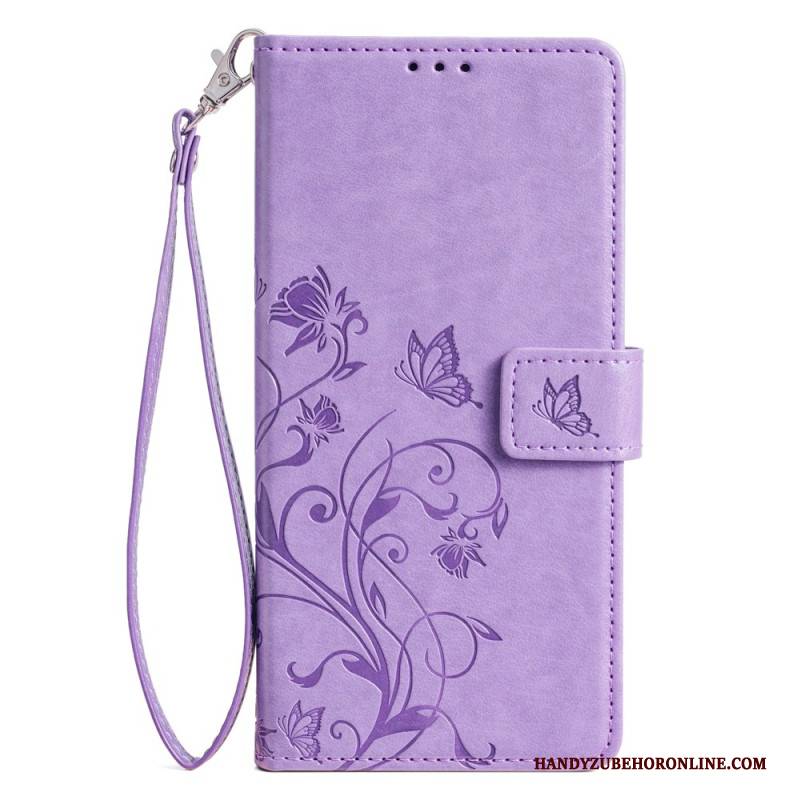 Lederhüllen Vivo X100 Pro Blumenmuster-tragegurt