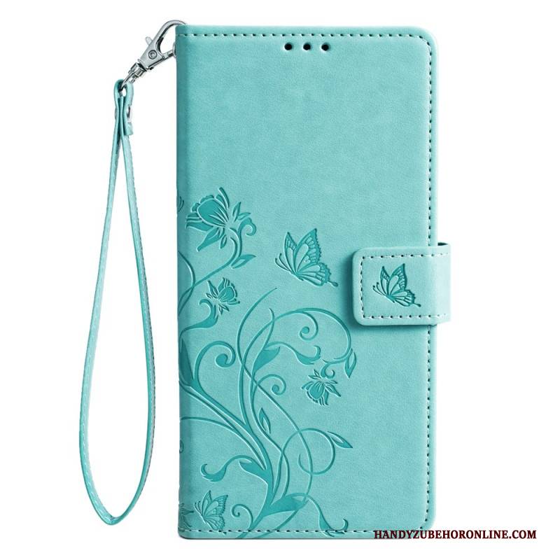 Lederhüllen Vivo X100 Pro Blumenmuster-tragegurt