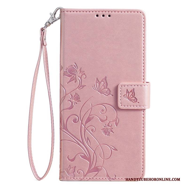 Lederhüllen Vivo X100 Pro Blumenmuster-tragegurt