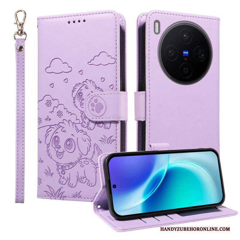 Lederhüllen Vivo X300 Handyhülle Rfid-schutz Mit Hundegravur