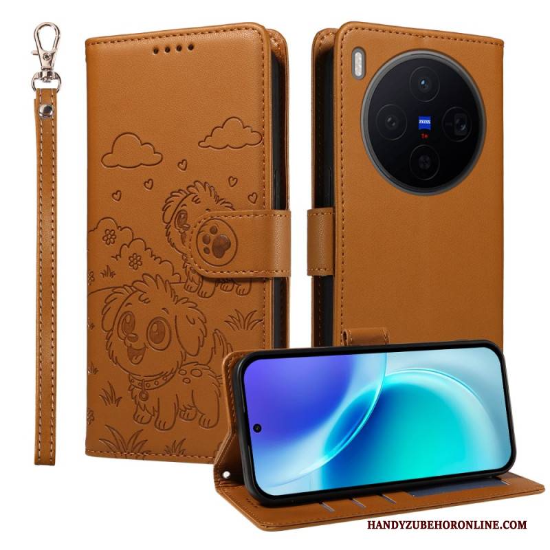 Lederhüllen Vivo X300 Handyhülle Rfid-schutz Mit Hundegravur