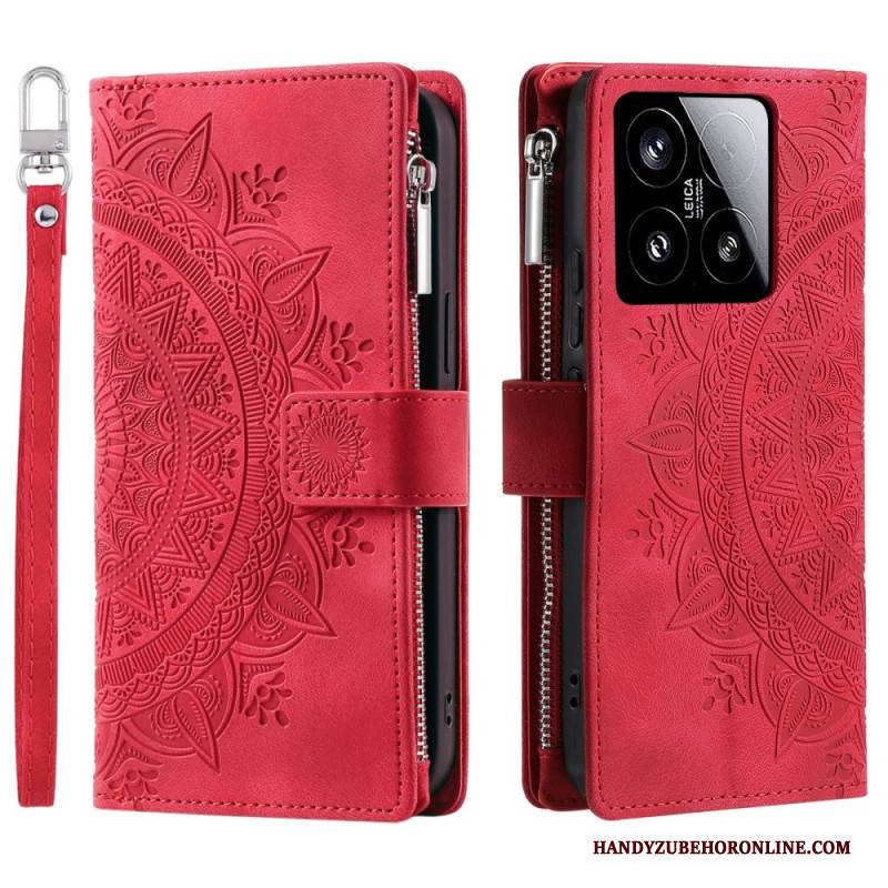 Lederhüllen Xiaomi 15 Geldbörse In Mandala-wildlederoptik