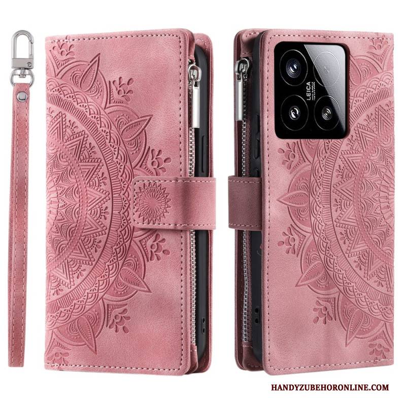 Lederhüllen Xiaomi 15 Geldbörse In Mandala-wildlederoptik