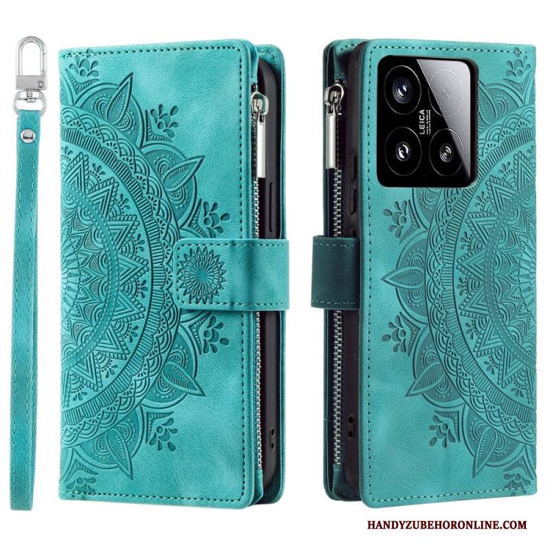 Lederhüllen Xiaomi 15 Geldbörse In Mandala-wildlederoptik