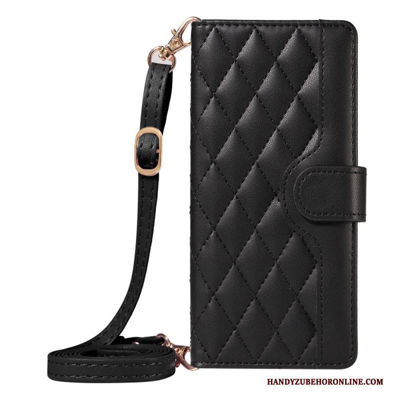 Lederhüllen Xiaomi 15 Pro Gesteppt Mit Tragegurt Und Schulterriemen