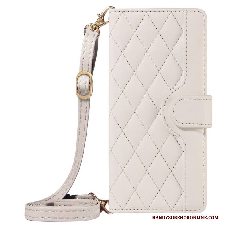 Lederhüllen Xiaomi 15 Pro Gesteppt Mit Tragegurt Und Schulterriemen