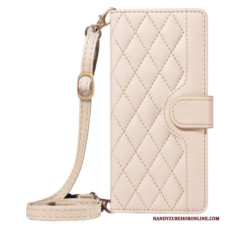 Lederhüllen Xiaomi 15 Pro Gesteppt Mit Tragegurt Und Schulterriemen