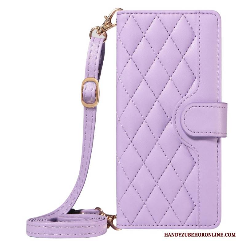 Lederhüllen Xiaomi 15 Pro Gesteppt Mit Tragegurt Und Schulterriemen