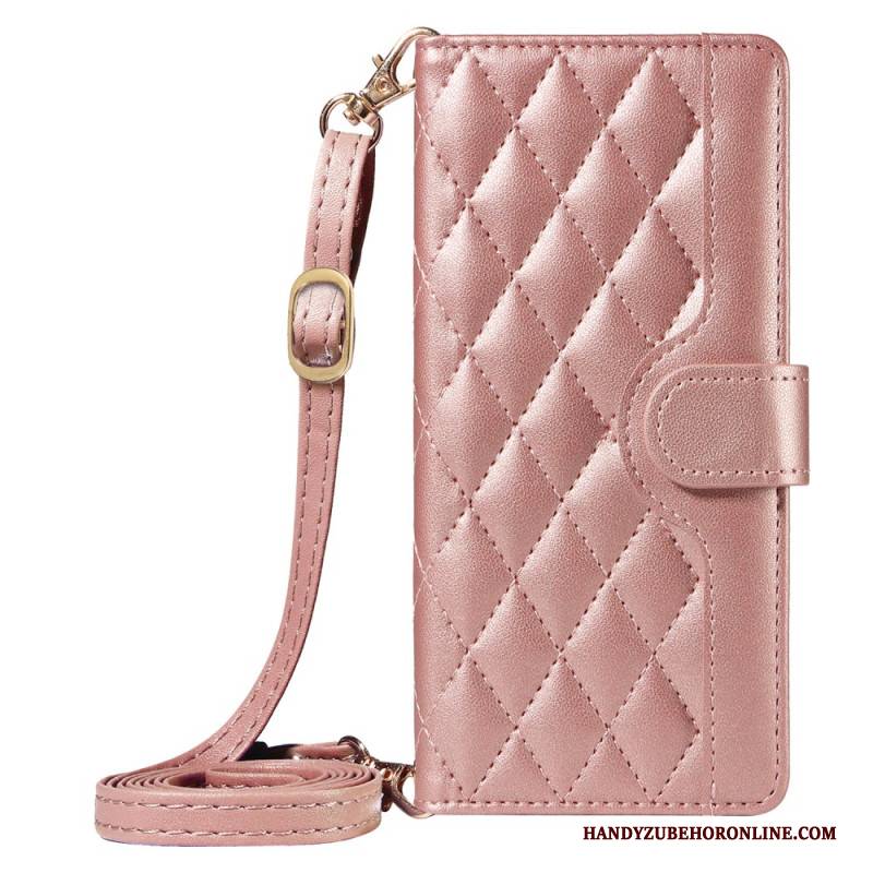 Lederhüllen Xiaomi 15 Pro Gesteppt Mit Tragegurt Und Schulterriemen