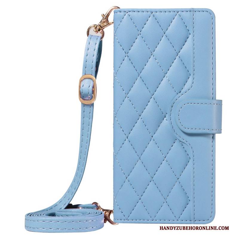 Lederhüllen Xiaomi 15 Pro Gesteppt Mit Tragegurt Und Schulterriemen