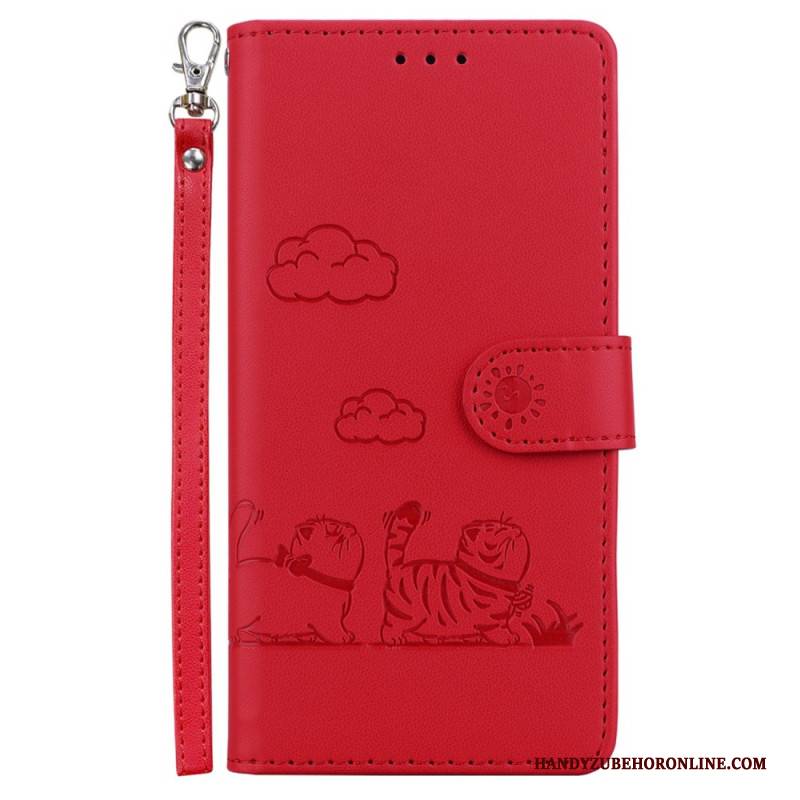 Lederhüllen Xiaomi 15 Pro Rfid-blockierendes Katzenmotiv