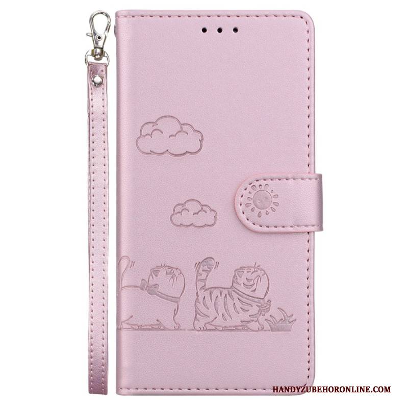 Lederhüllen Xiaomi 15 Pro Rfid-blockierendes Katzenmotiv