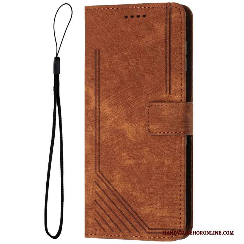 Lederhüllen Xiaomi 15 Ultra Handyhülle Linien-design