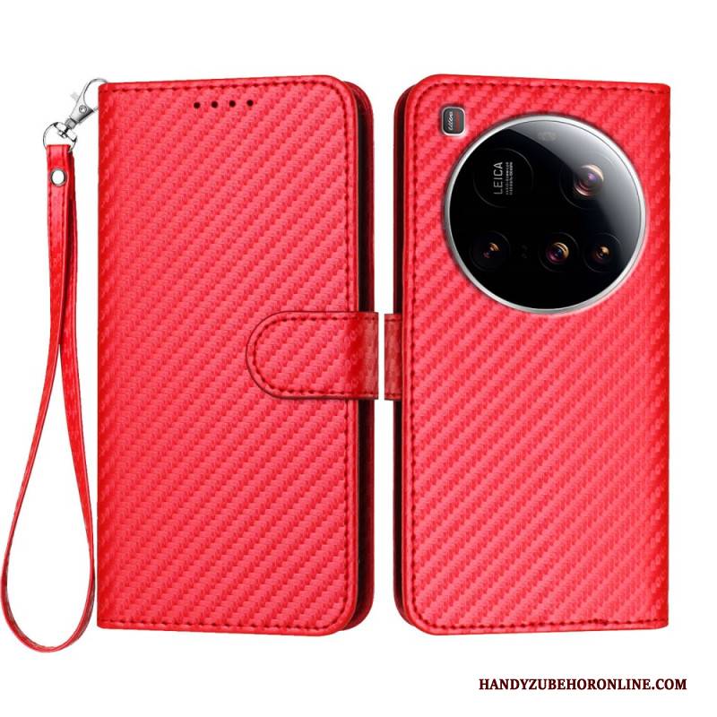 Lederhüllen Xiaomi 15 Ultra Strukturierte Kohlefaser