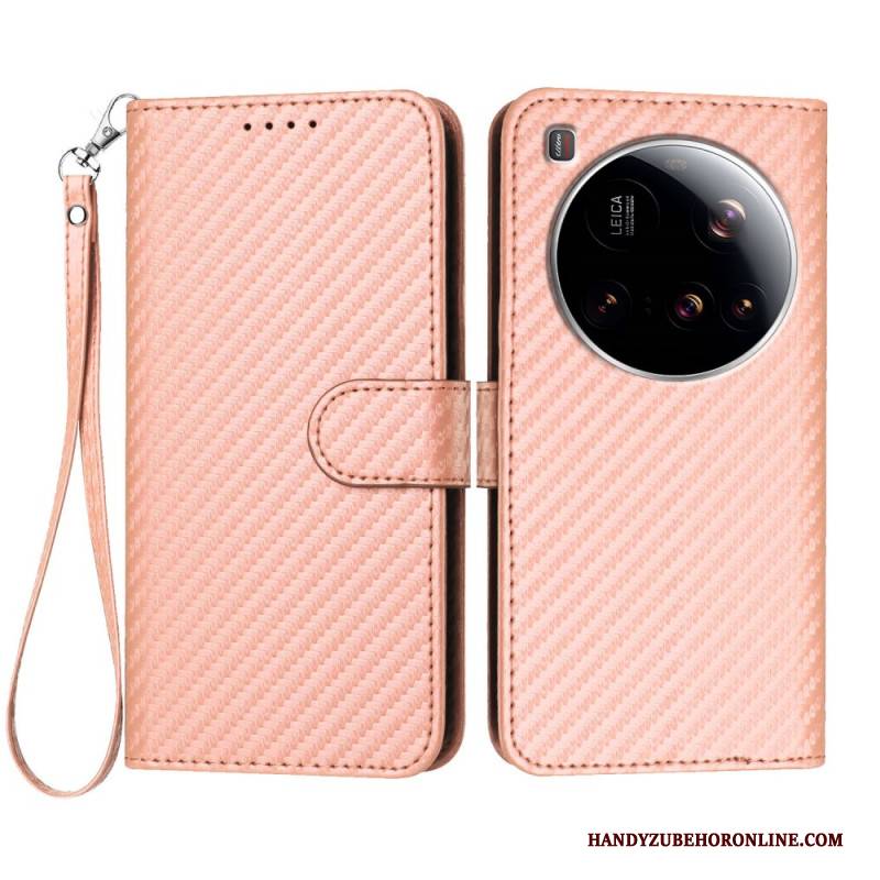 Lederhüllen Xiaomi 15 Ultra Strukturierte Kohlefaser