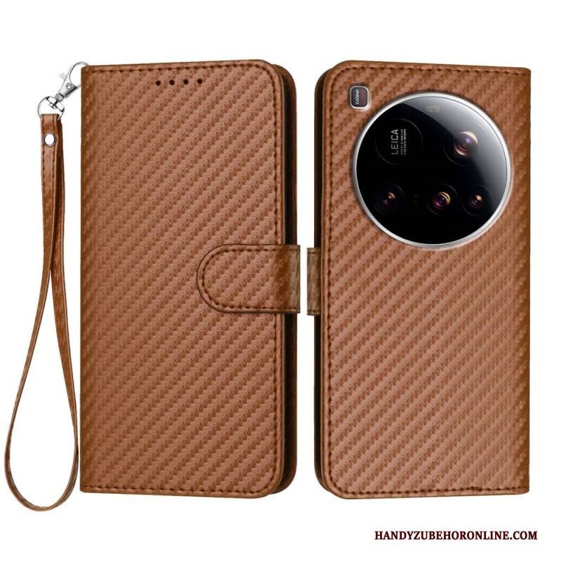 Lederhüllen Xiaomi 15 Ultra Strukturierte Kohlefaser