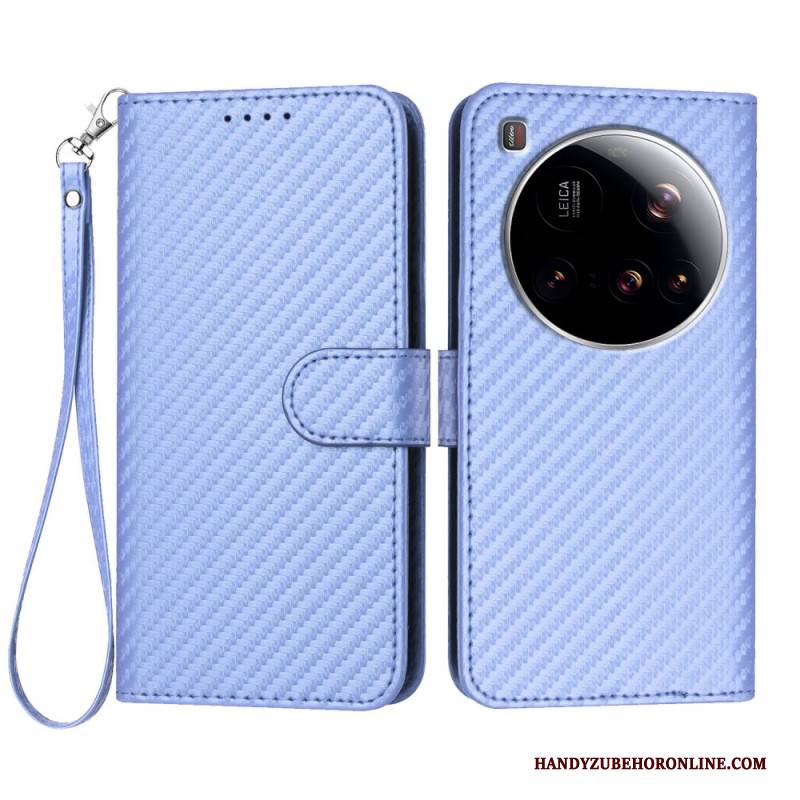 Lederhüllen Xiaomi 15 Ultra Strukturierte Kohlefaser