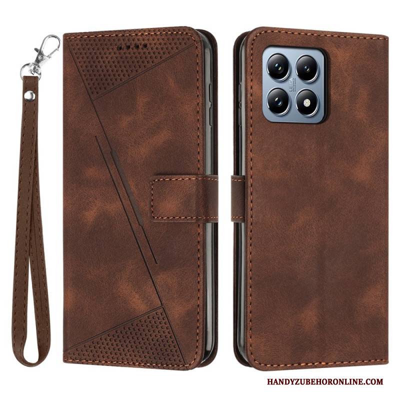 Lederhüllen Xiaomi 15t Dreiecksmuster Mit Riemen