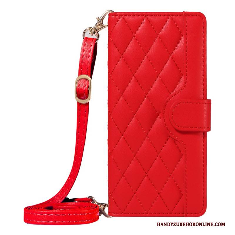 Lederhüllen Xiaomi 15t Handyhülle Gesteppt Mit Riemen Und Schulterriemen