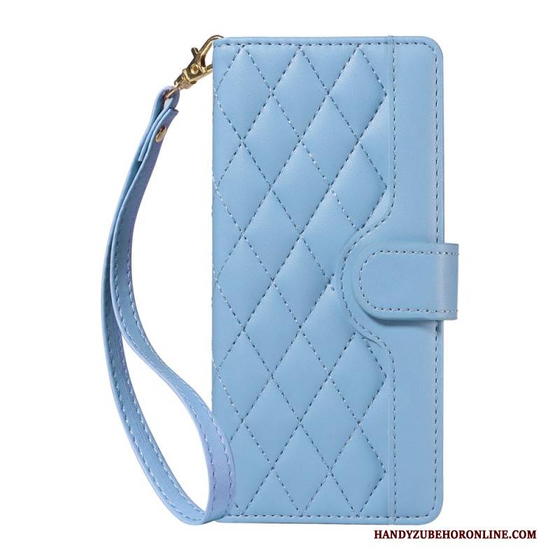 Lederhüllen Xiaomi 15t Handyhülle Gesteppt Mit Riemen Und Schulterriemen