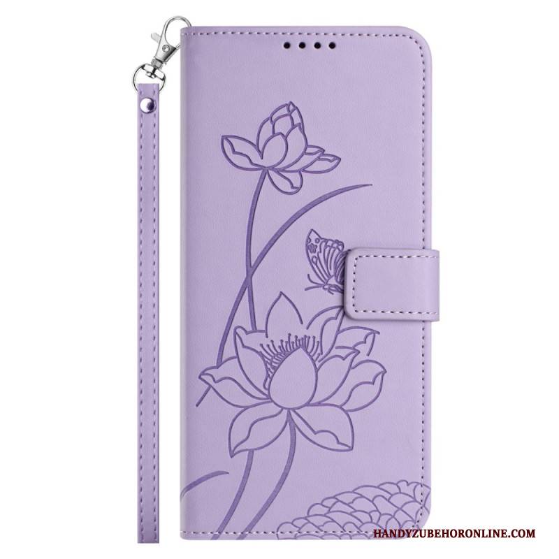 Lederhüllen Xiaomi 17 Handyhülle Lotusmuster Mit Lanyard