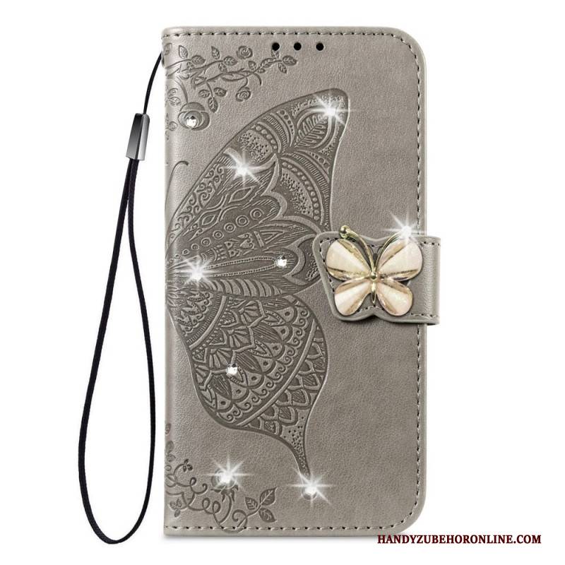 Lederhüllen Xiaomi 17 Pro 3d-schmetterling Und Strasssteine