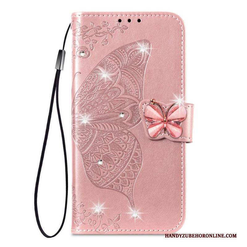 Lederhüllen Xiaomi 17 Pro 3d-schmetterling Und Strasssteine