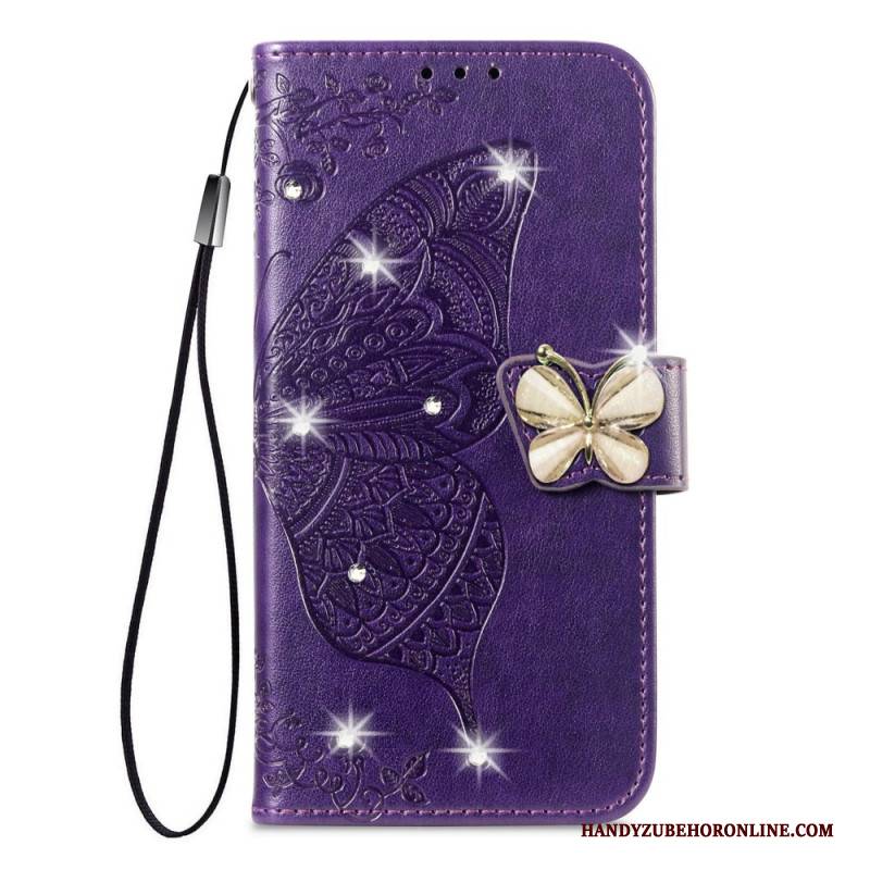 Lederhüllen Xiaomi 17 Pro 3d-schmetterling Und Strasssteine