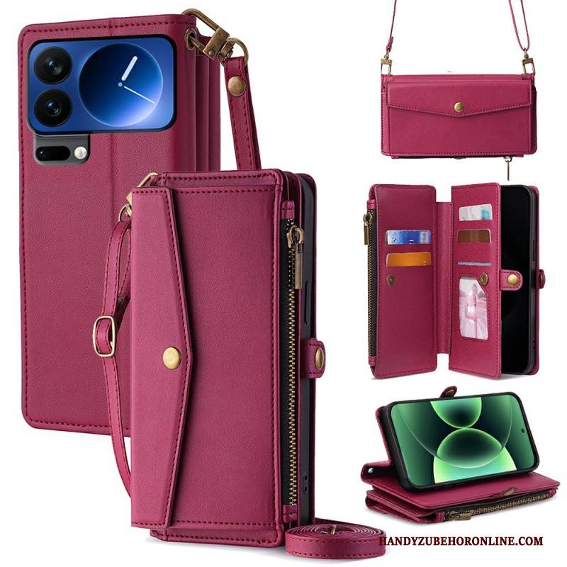 Lederhüllen Xiaomi 17 Pro Geldbörse Mit Schulterriemen