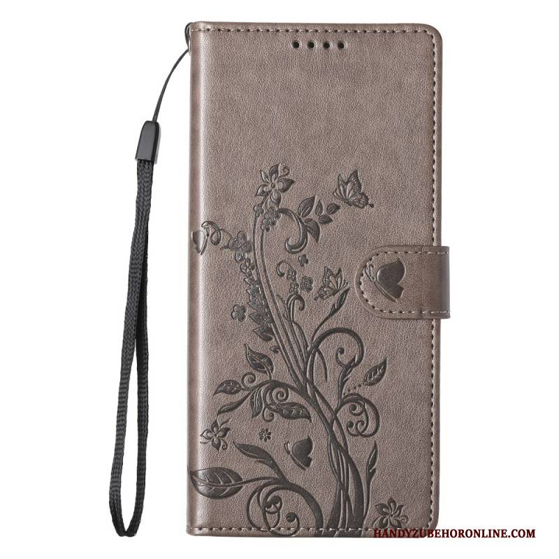 Lederhüllen Xiaomi 17 Pro Handyhülle Blumen-schmetterlingsmuster