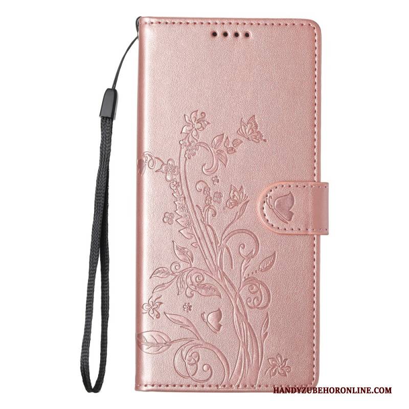 Lederhüllen Xiaomi 17 Pro Handyhülle Blumen-schmetterlingsmuster