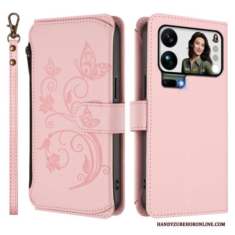 Lederhüllen Xiaomi 17 Pro Max Handyhülle Geldbörse Mit Blumenmuster